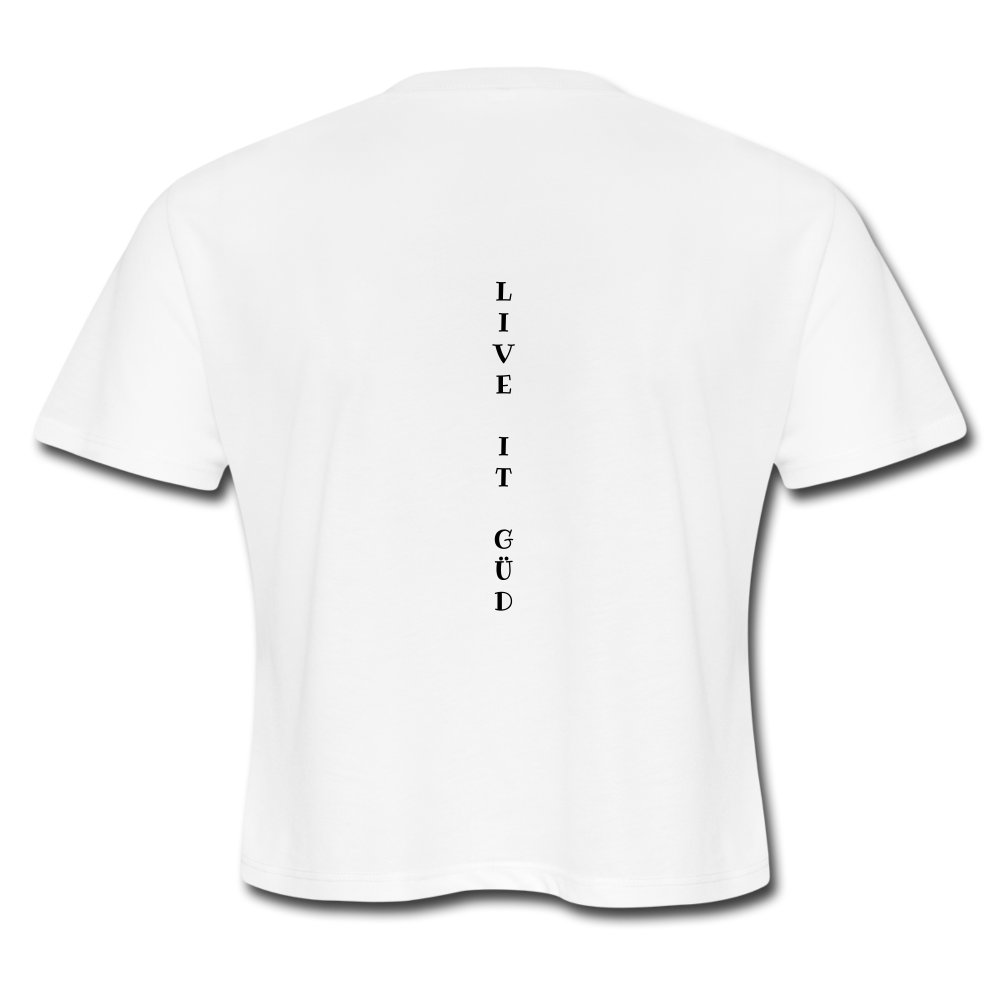 LIVE IT FREE Women's Cropped T-Shirt - white