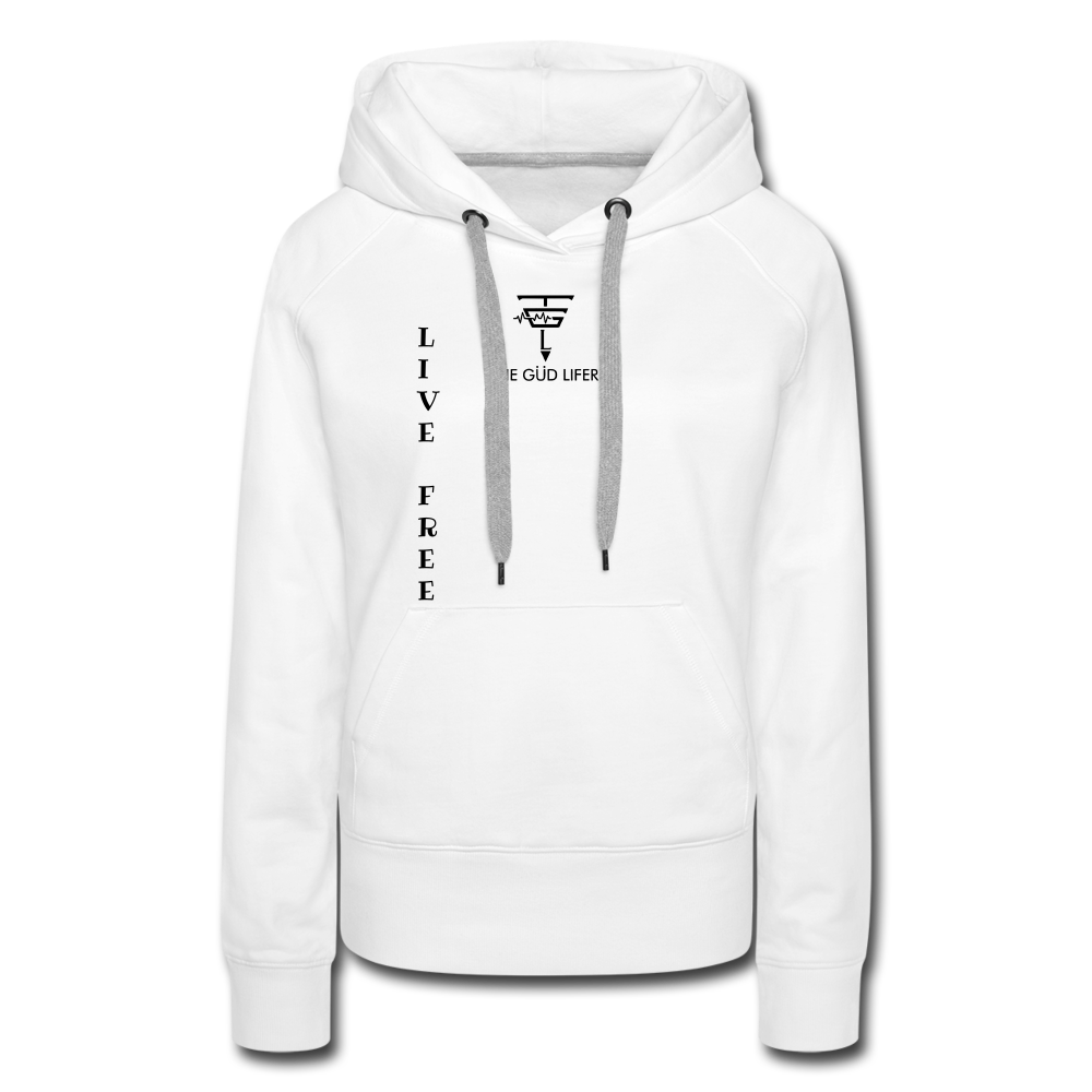 LIVE FREE Women’s Premium Hoodie - white