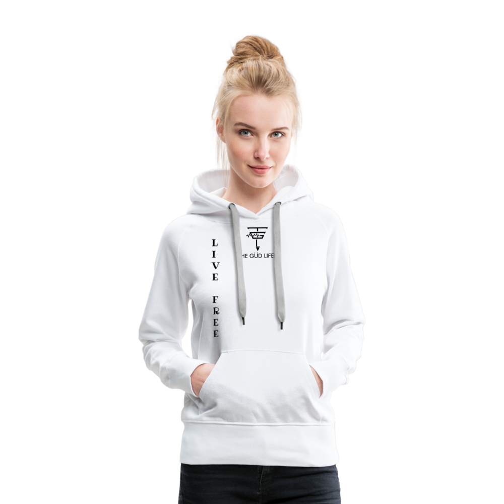 LIVE FREE Women’s Premium Hoodie - white