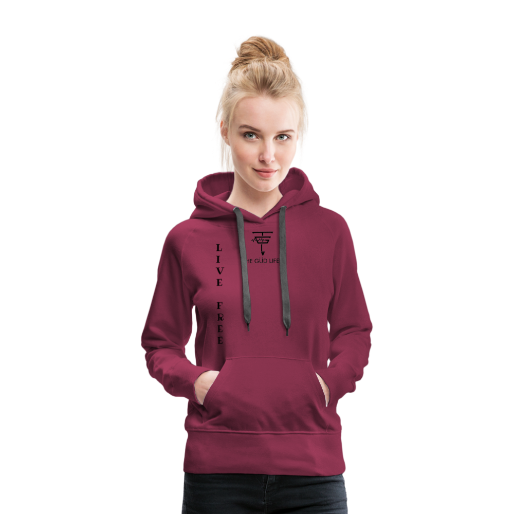 LIVE FREE Women’s Premium Hoodie - burgundy