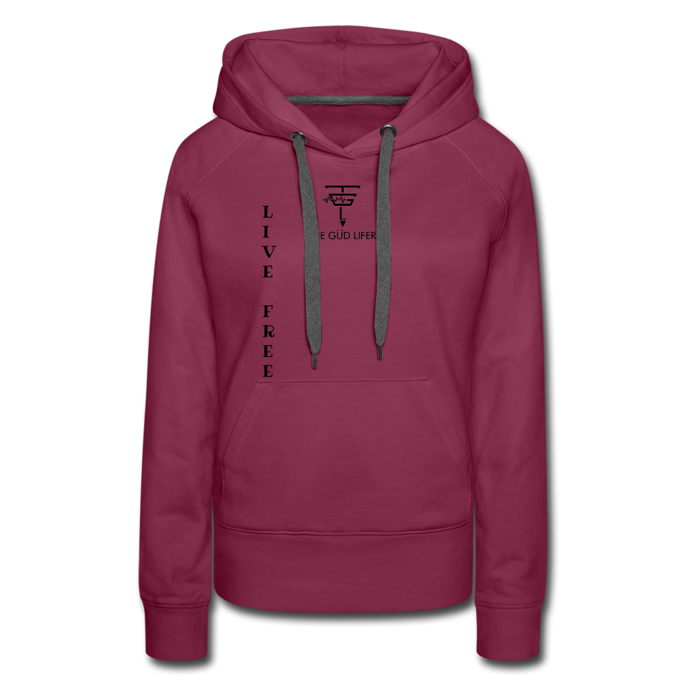 LIVE FREE Women’s Premium Hoodie - burgundy