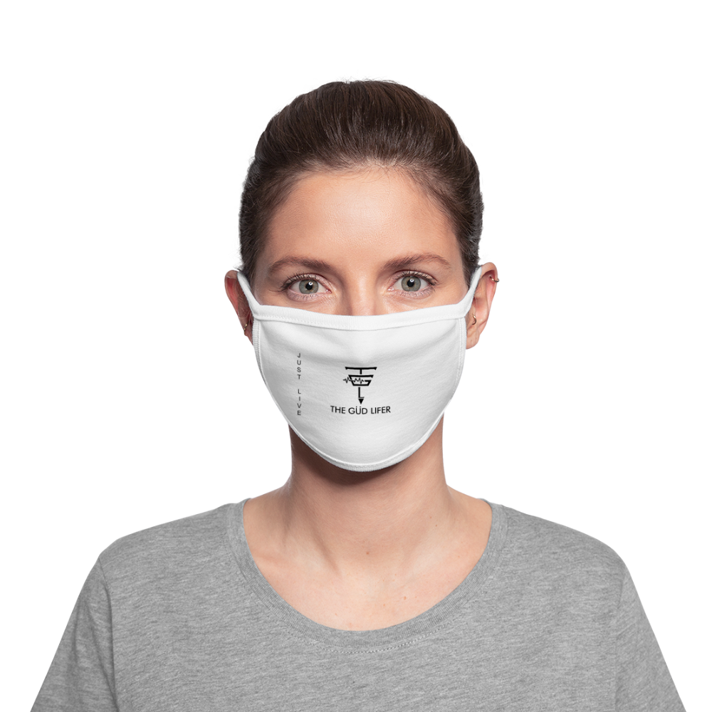 JUST LIVE Face Mask - white/white