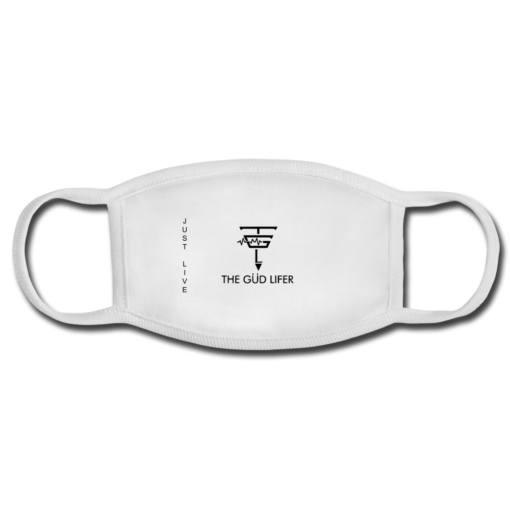 JUST LIVE Face Mask - white/white