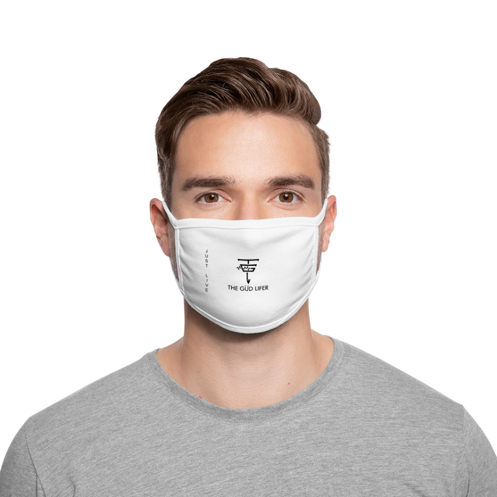 JUST LIVE Face Mask - white/white