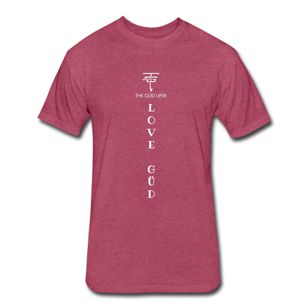 Fitted Cotton/Poly T-Shirt by Next Level - heather burgundy