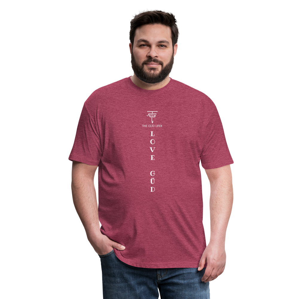 Fitted Cotton/Poly T-Shirt by Next Level - heather burgundy