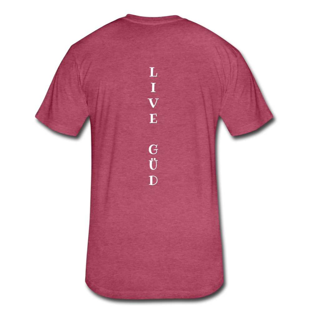 Fitted Cotton/Poly T-Shirt by Next Level - heather burgundy